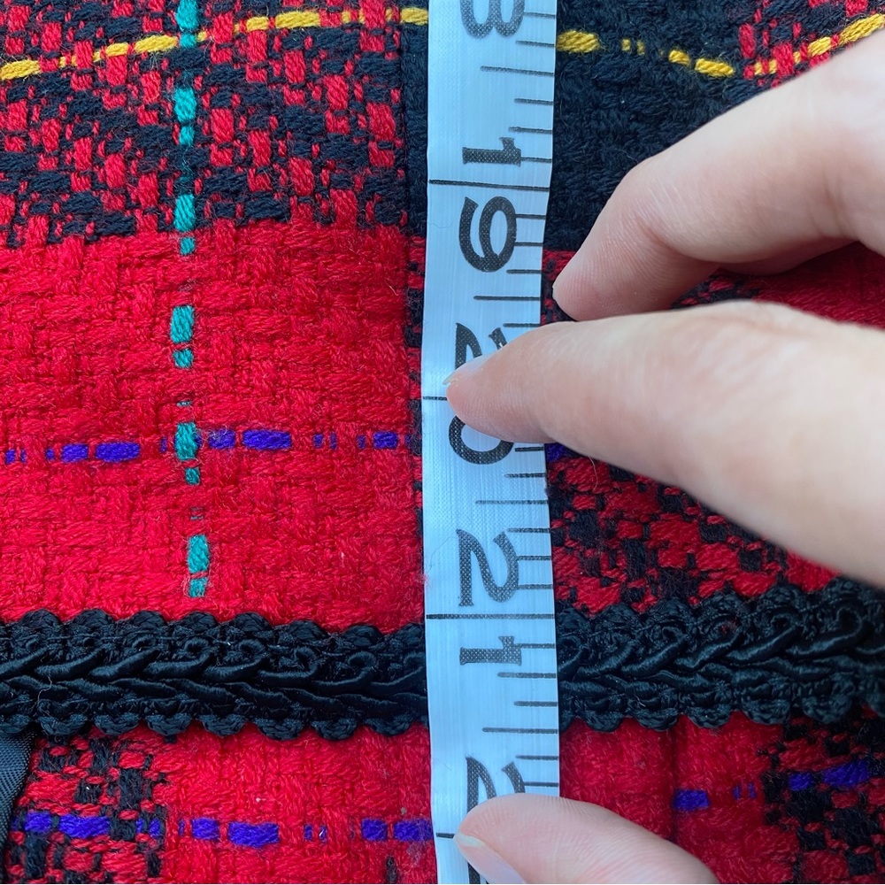 Vintage Requirements red black boucle long sleeve plaid jacket 80s - Picture 10 of 10